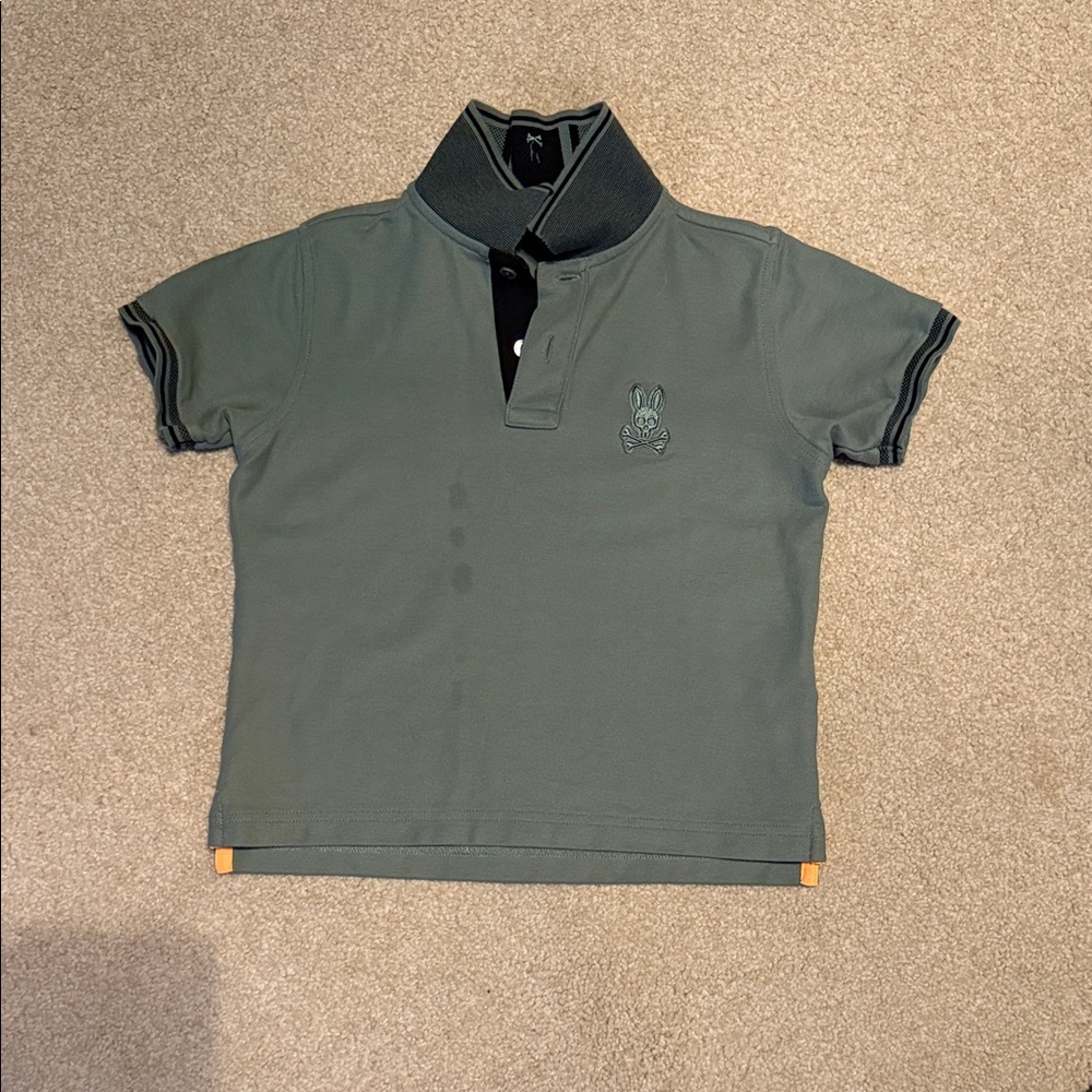 Psycho Bunny olive green boys Polo Shirt
